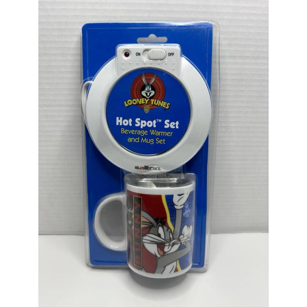 Looney Tunes Hot Spot Set Electric Beverage Warmer & Mug Set Salton VINTAGE 1998